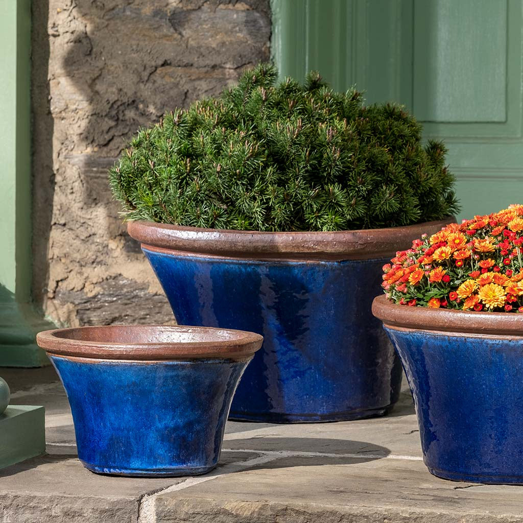 Campania Enfield Glazed Terra Cotta Planter - Nested Set of 3