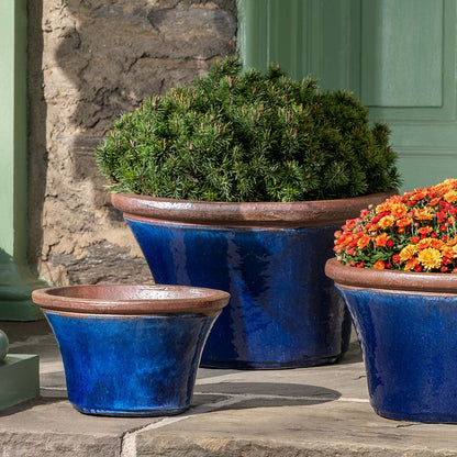 Campania Enfield Glazed Terra Cotta Planter - Nested Set of 3