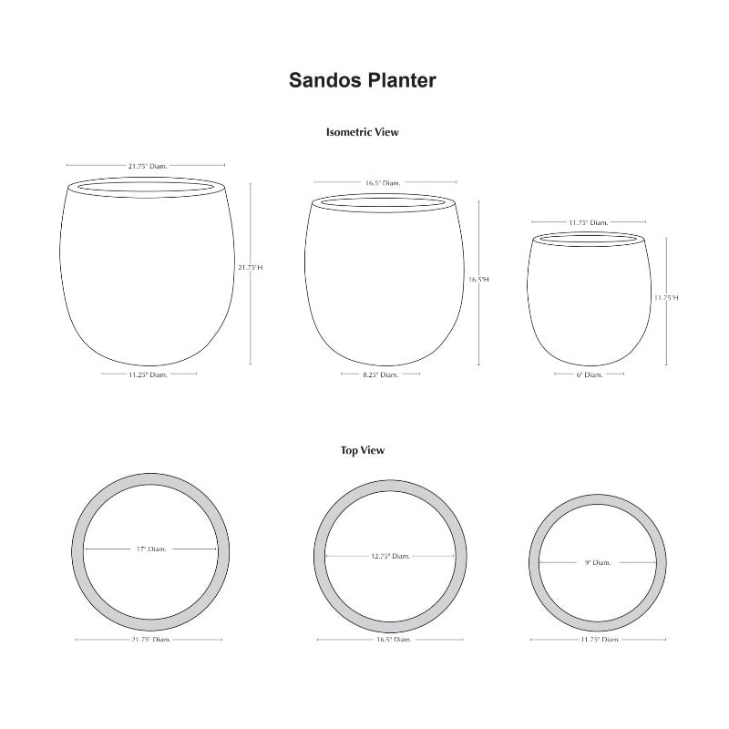 Campania Sandos Planter Nested Set of 3 | Fiber Cement Collection