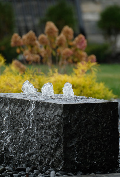 Blue Thumb Basalt Block "Yasuyuki" Triple Drilled Fountain - Complete Kit