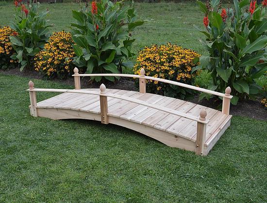 A&L Furniture Co. Western Red Cedar 3'X4' Acorn Garden Bridge