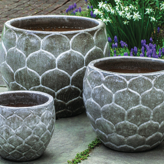 Campania Pina Planter Set of 3 | Glazed Terra Cotta Collection
