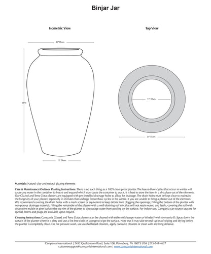 Campania  Binjai Jar | Glazed Terra Cotta Planter