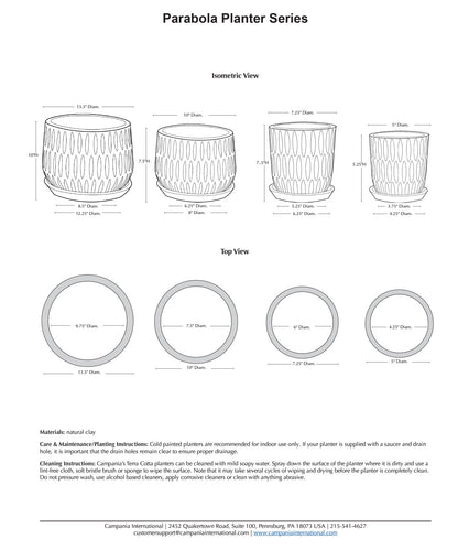 Campania Parabola Large Round  | Cold Painted Terra Cotta Planter