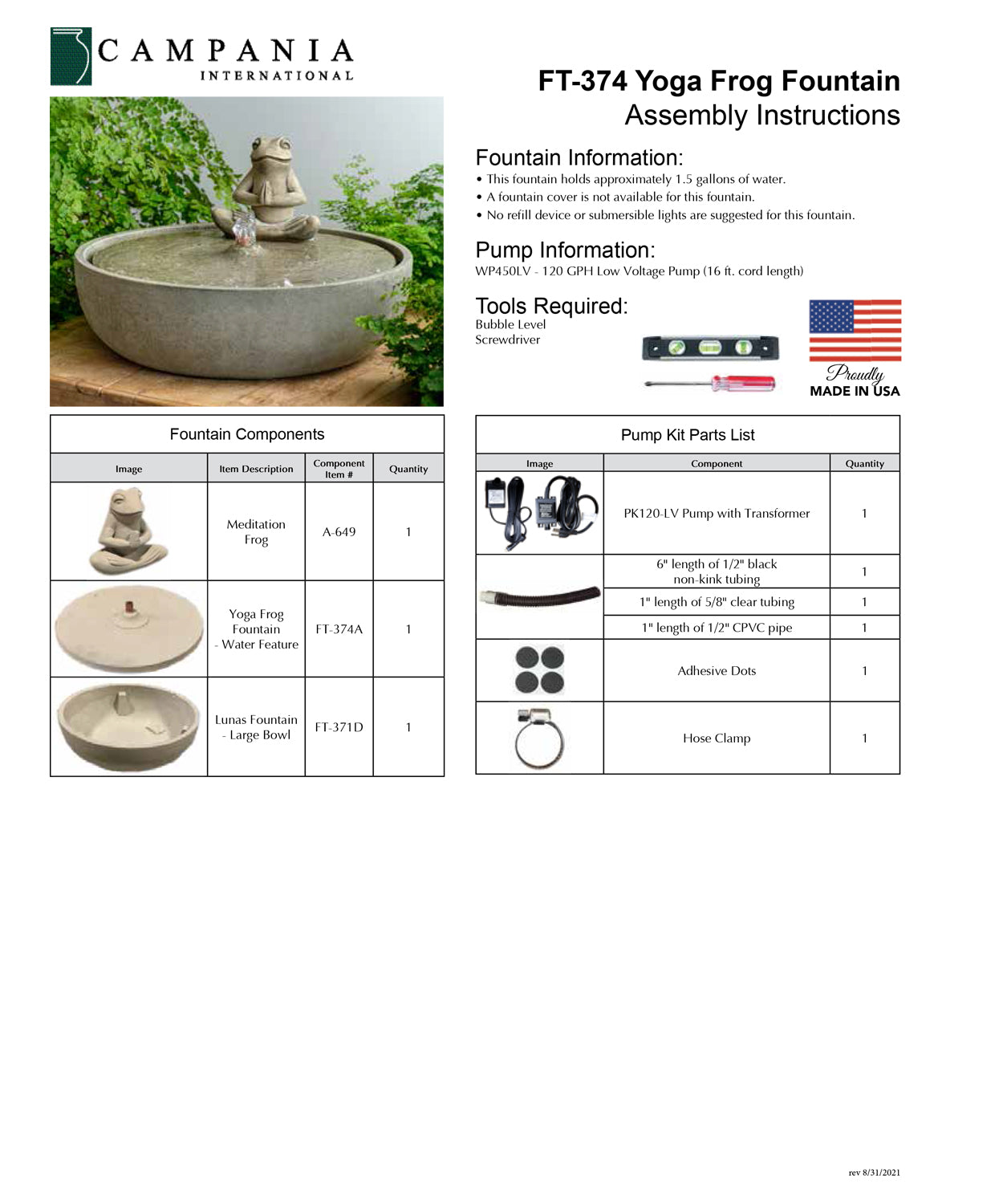 Campania Yoga Frog Fountain | Zen Cast Stone Garden Fountain