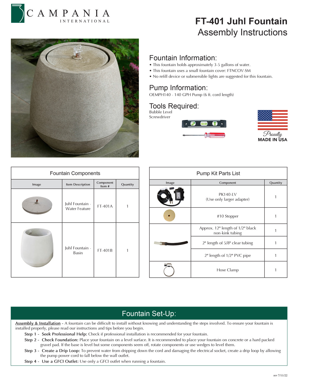 Campania International Juhl Fountain