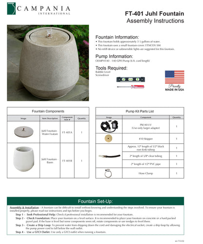 Campania International Juhl Fountain