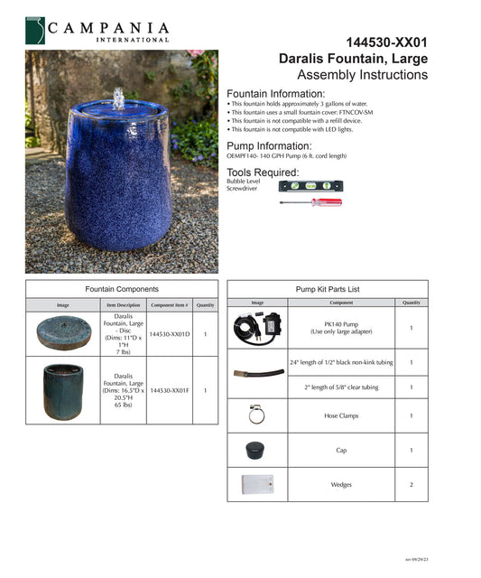 Campania International Daralis Fountain, Large - Mediterranean