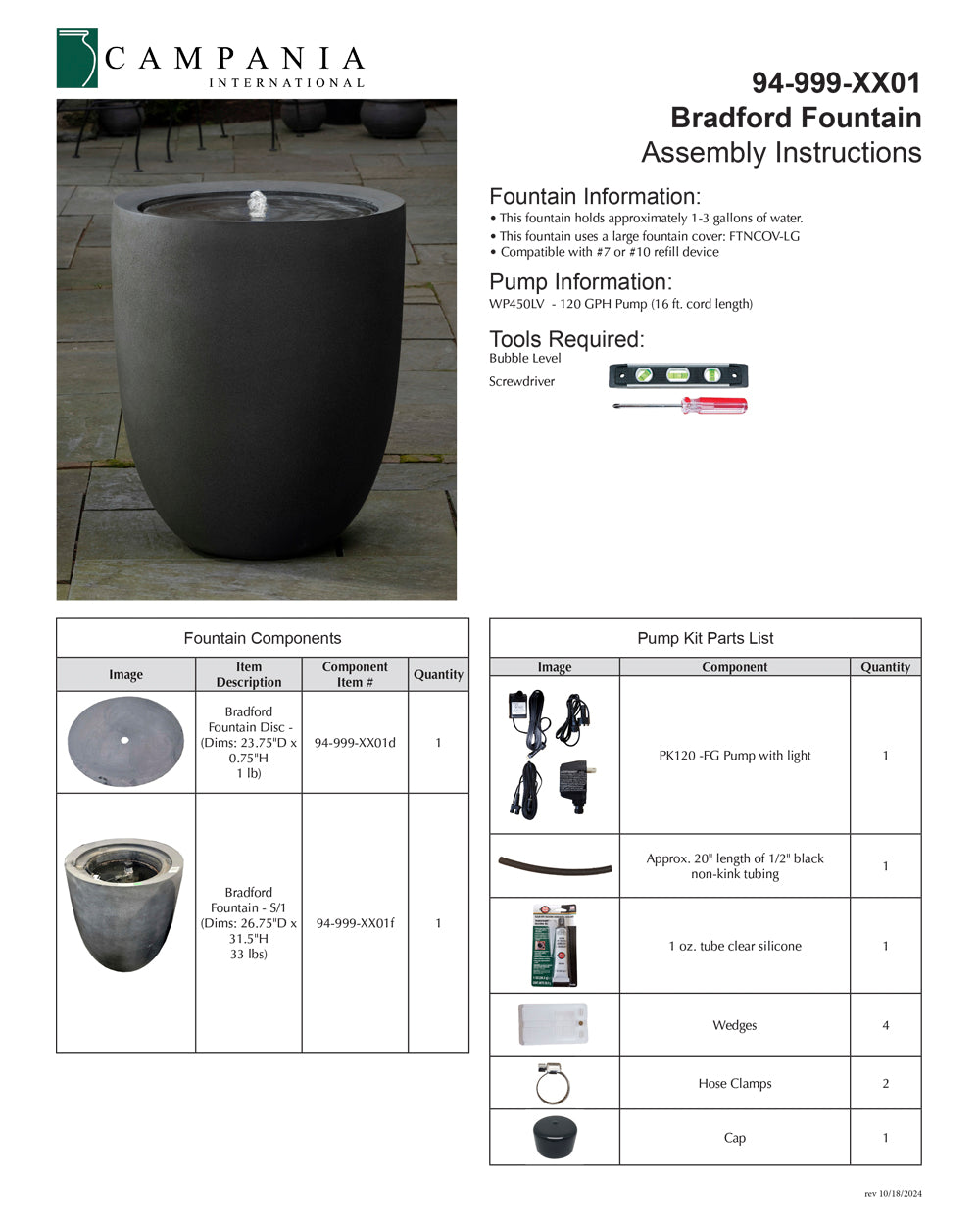 Campania International Bradford Contemporary Fountain