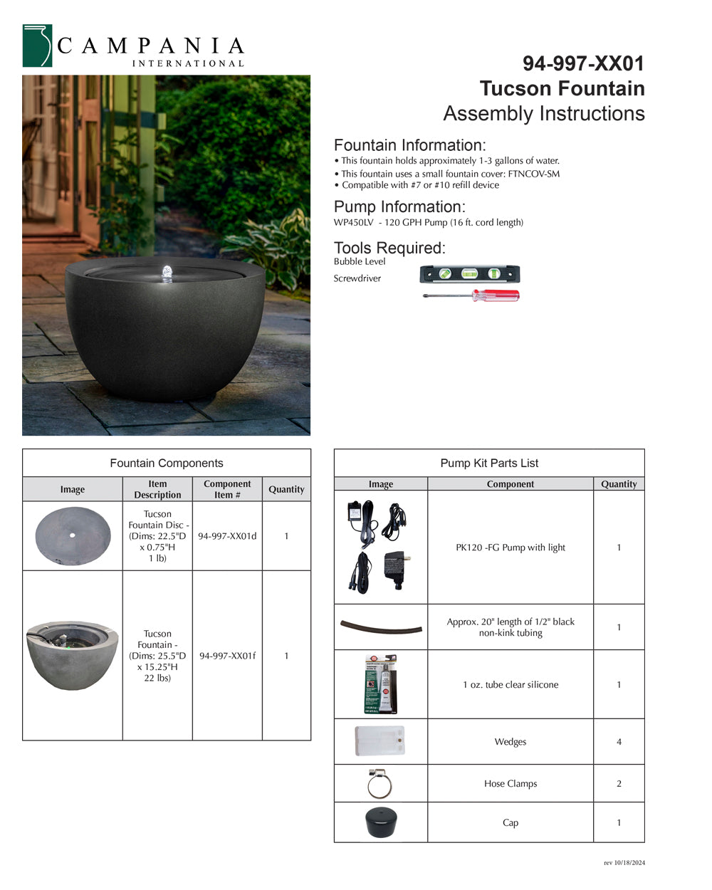 Campania International Tucson Fountain | Lite® Collection