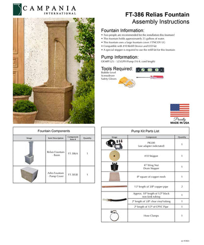Campania International Relais Outdoor Water Fountain