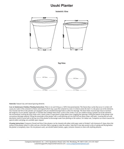 Campania Usuki Planter Nested Set of 2 | Glazed & Terra Cotta