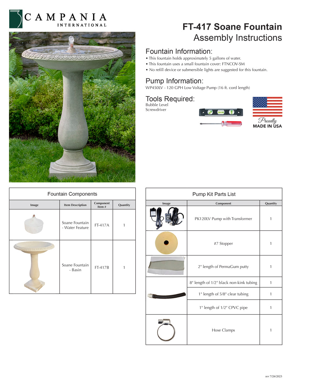 Campania International Soane Fountain