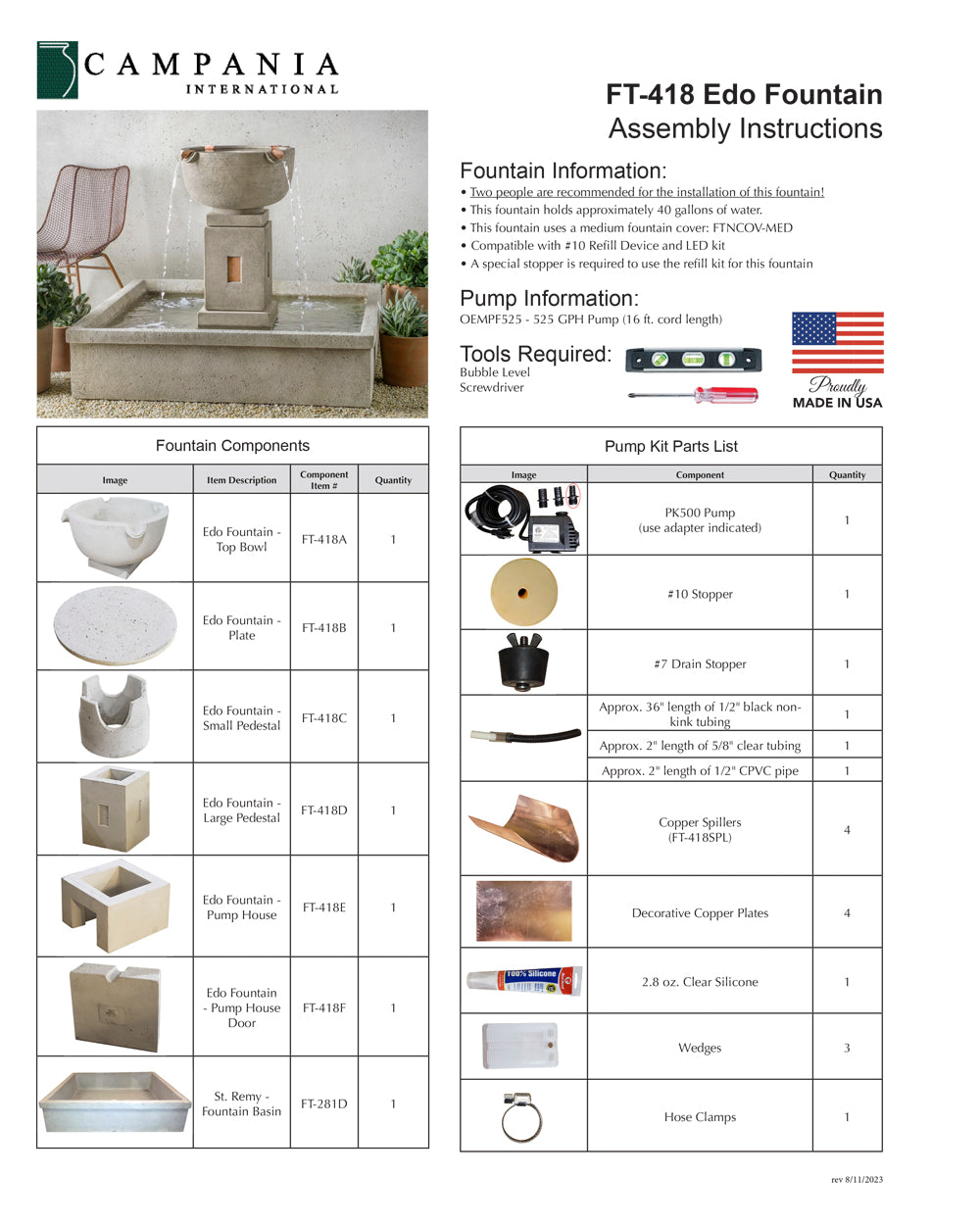 Campania International Edo Fountain