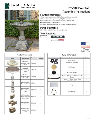 Campania International Richmond Hill Outdoor Water Fountain