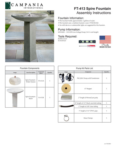 Campania International Spire Modern Outdoor Water Fountain