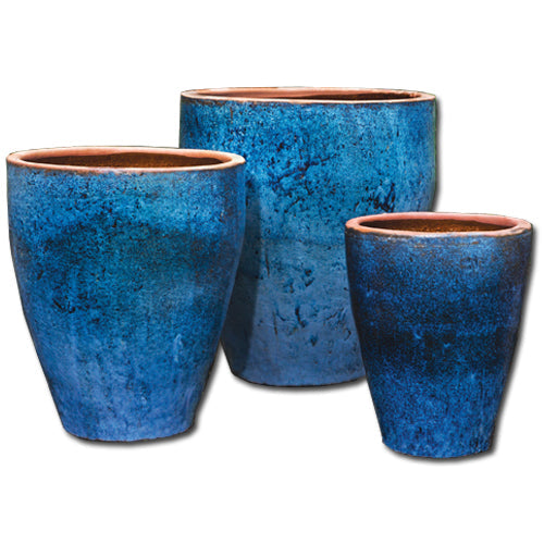 Campania Tharabar Planter Set of 3 | Glazed Terra Cotta