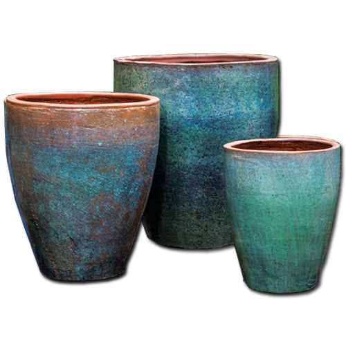 Campania Tharabar Planter Set of 3 | Glazed Terra Cotta