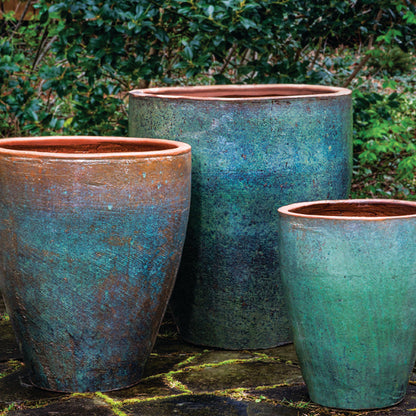 Campania Tharabar Planter Set of 3 | Glazed Terra Cotta