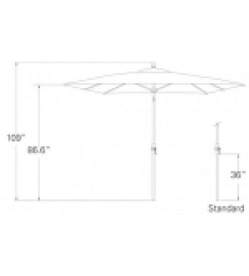 8x10' Rectangular Auto Tilt Market Umbrella