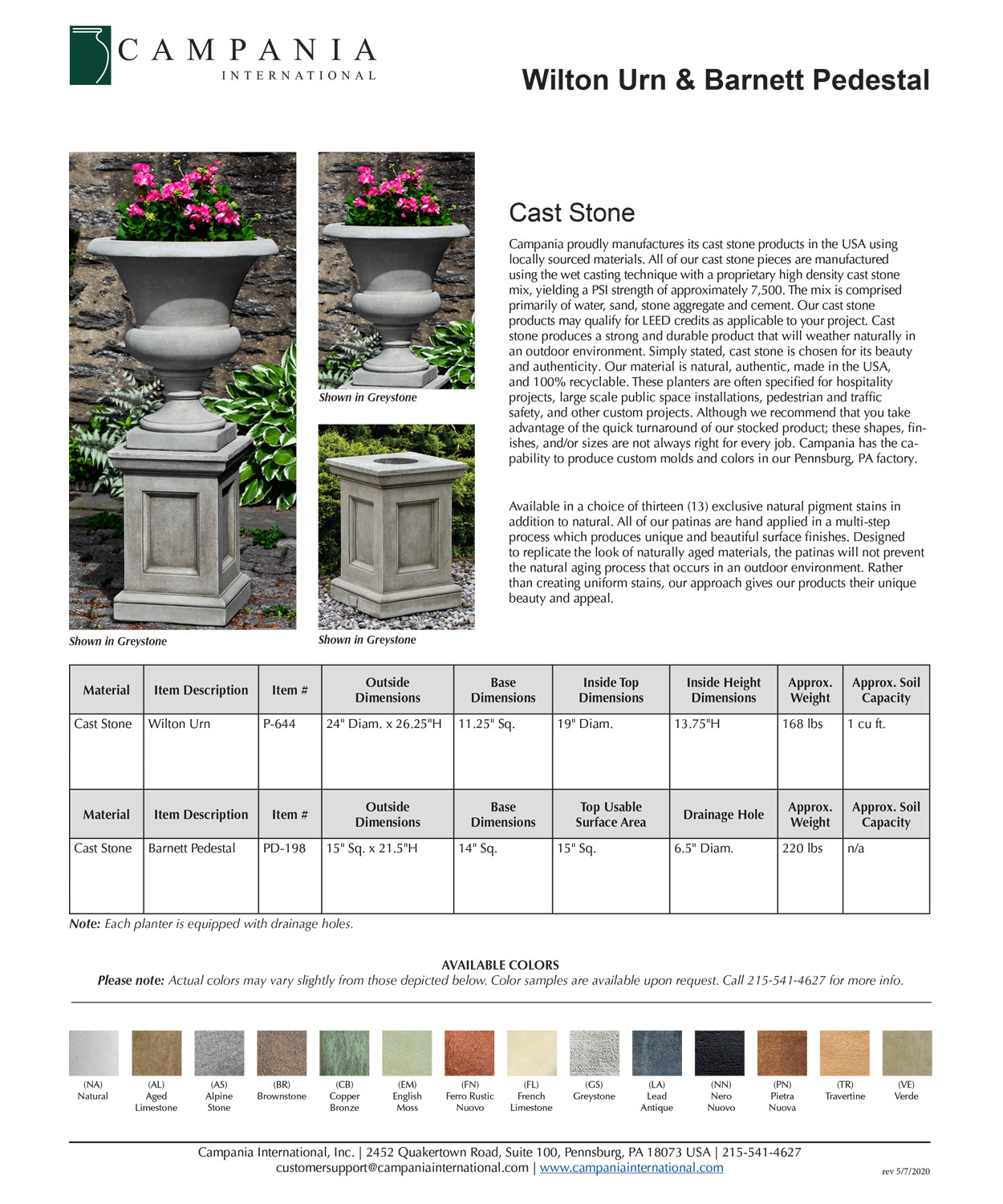 Campania Wilton Urn Garden Planter