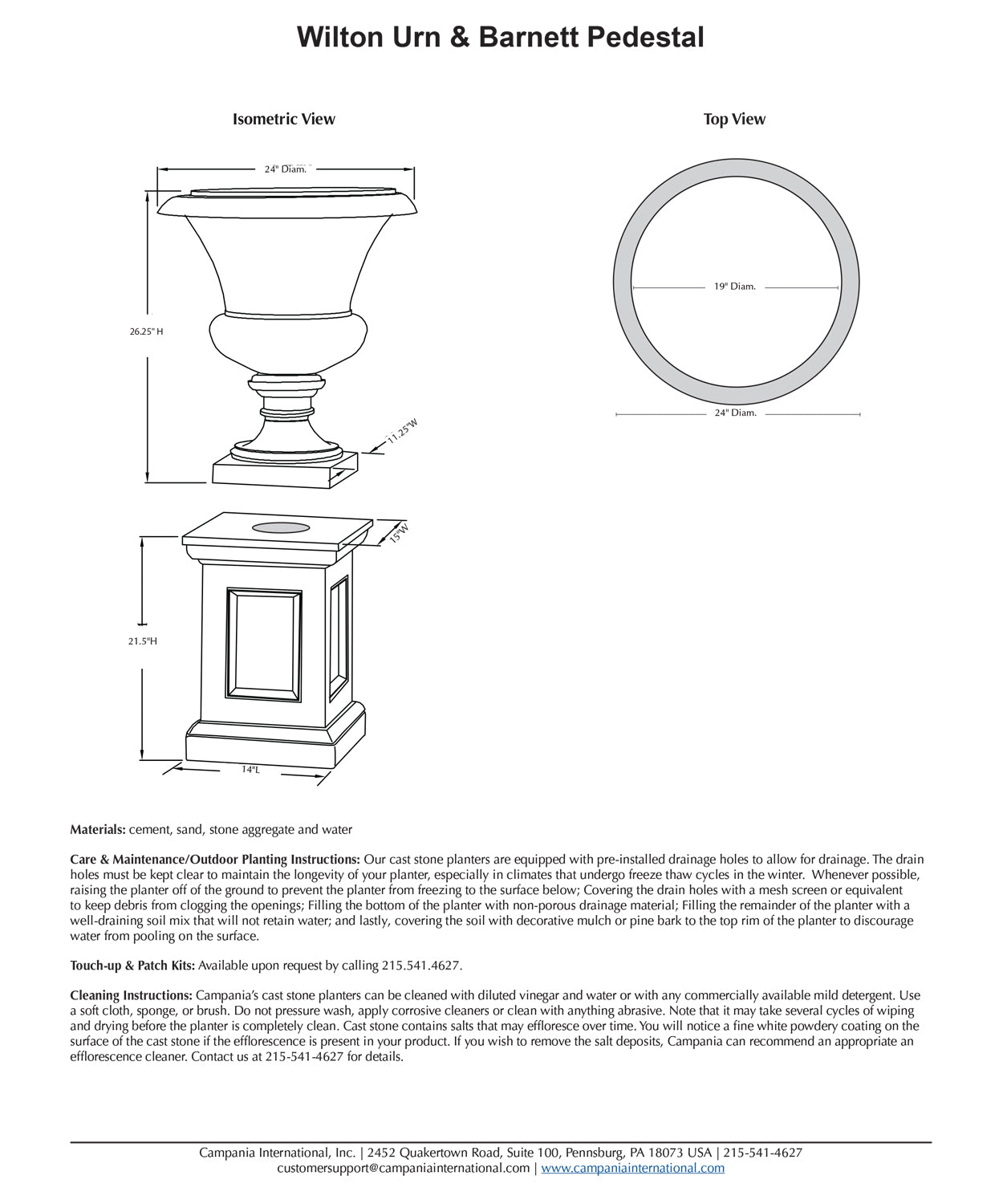 Campania Wilton Urn Garden Planter