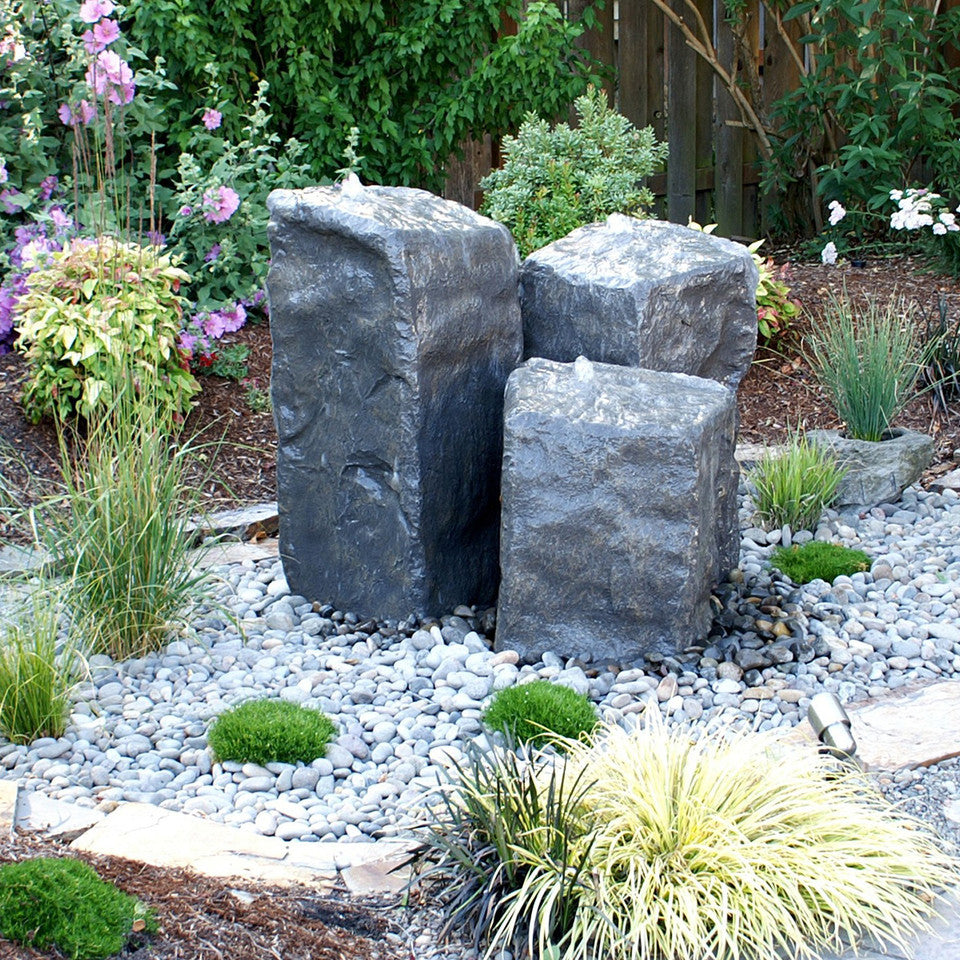 Blue Thumb Triple Watershed GFRC Boulder Fountain - Complete Kit