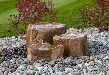 Blue Thumb Triple Falls GFRC Boulder Fountain - Complete Kit
