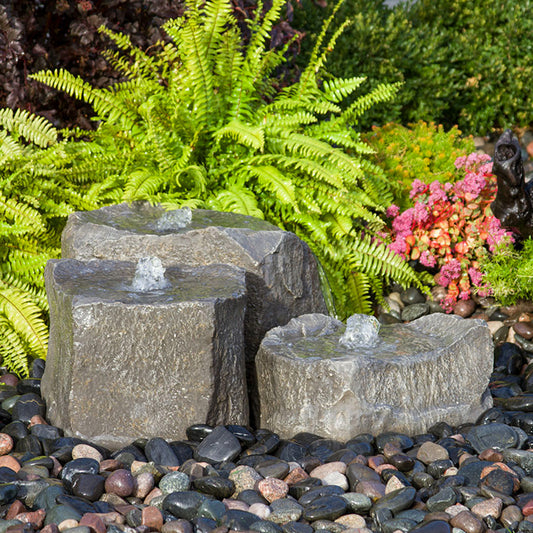 Blue Thumb Triple Falls GFRC Boulder Fountain - Complete Kit