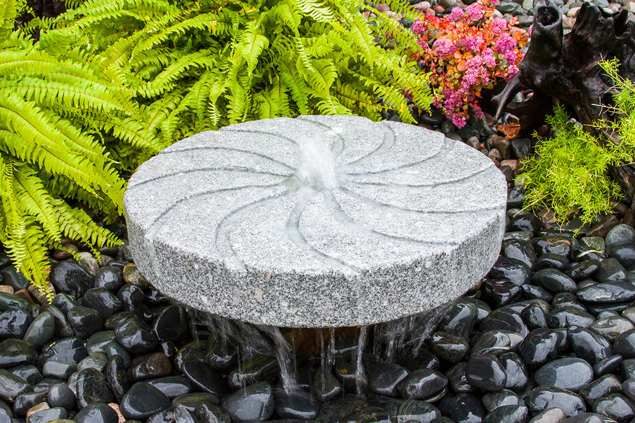 Blue Thumb Granite Millstone "Swirl" Fountain - Complete Kit