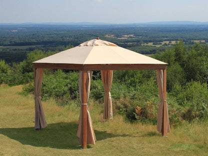 Bambrella Alize 10' Square Bamboo Pavilion- Pulley Lift, 3.75" x 3.75"