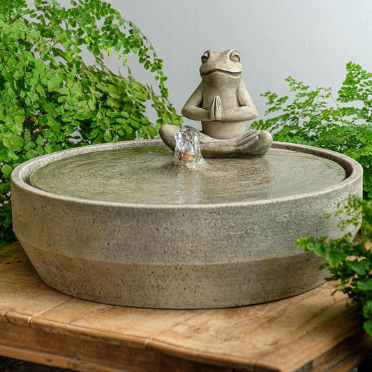 Campania International Beveled Yoga Frog Fountain