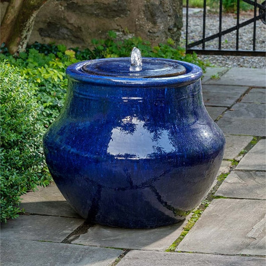 Campania International Del Corso Glazed Fountain - Riviera Blue - S/1