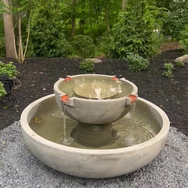 Campania International Del Rey Cast Stone Modern Fountain