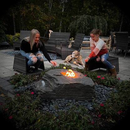 Blue Thumb Fire & Water GFRC Boulder Fountain - Complete Kit