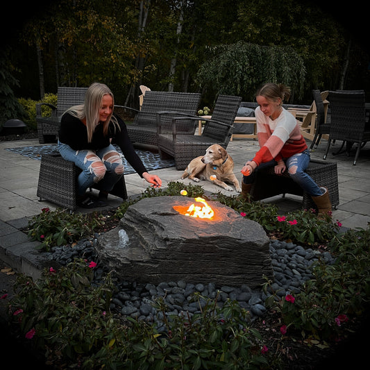 Blue Thumb Fire & Water GFRC Boulder Fountain - Complete Kit