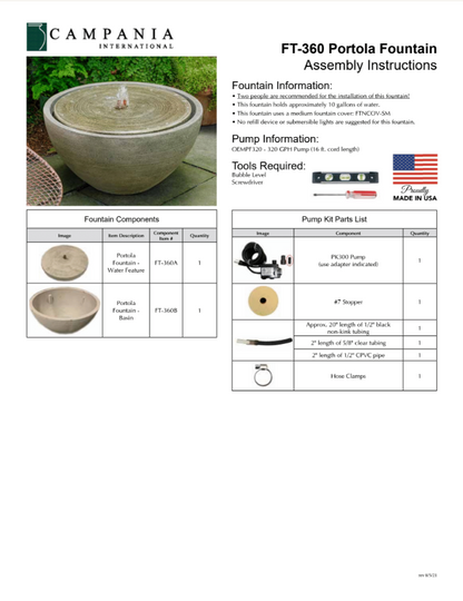 Campania International Portola Outdoor Water Fountain
