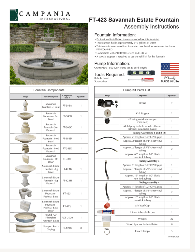 Campania International Savannah Estate Fountain
