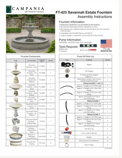 Campania International Savannah Estate Fountain