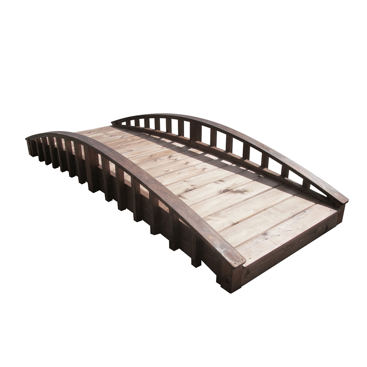 Crescent Japanese Wooden Garden Bridge 8 ft.