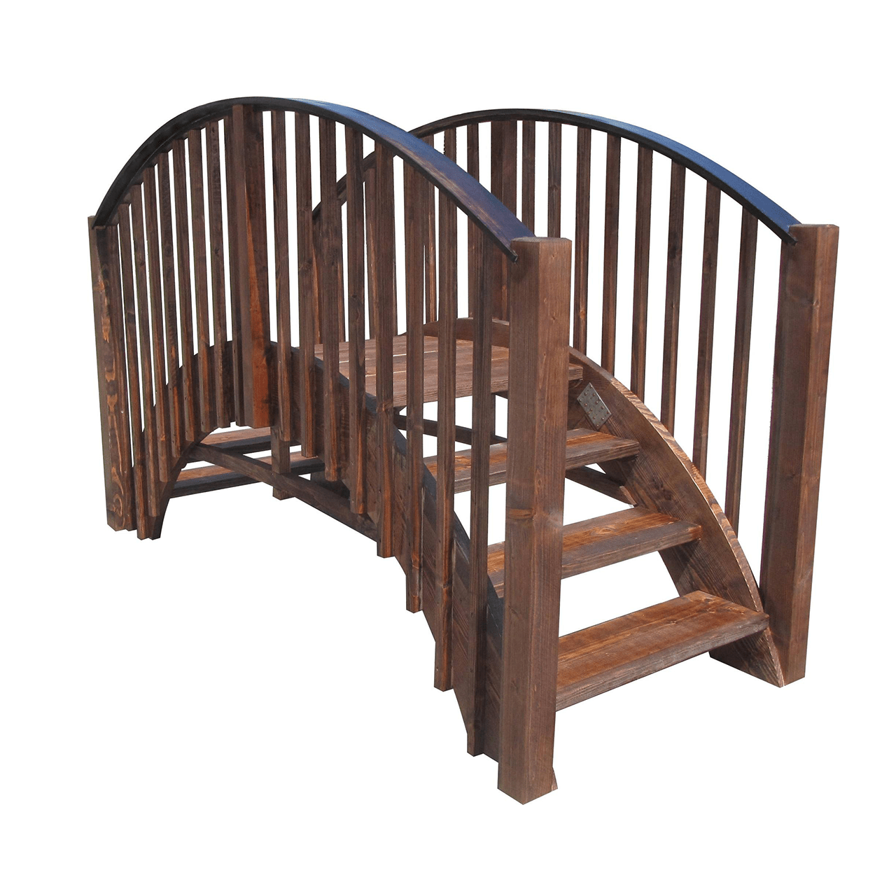 Imperial Wooden Garden Bridge with Stairs 8 ft.