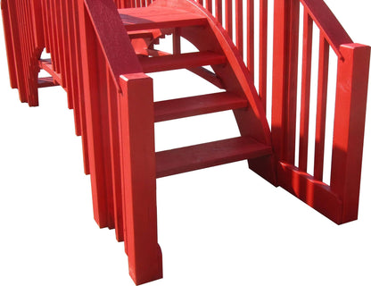 Imperial Wooden Garden Bridge with Stairs 4 Rail Extensions 8 ft.