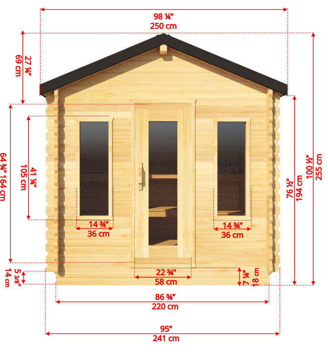 6 Person Cabin Sauna with Changeroom - Georgian