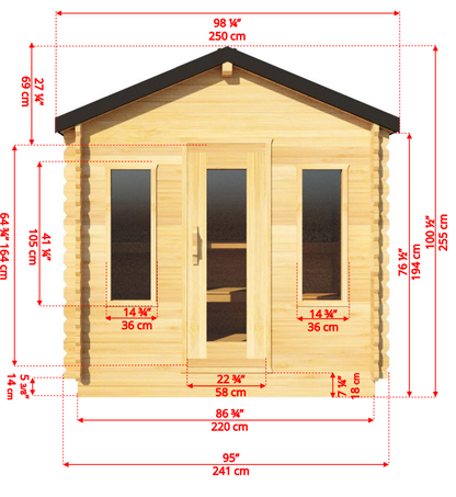 6 Person Cabin Sauna with Changeroom - Georgian