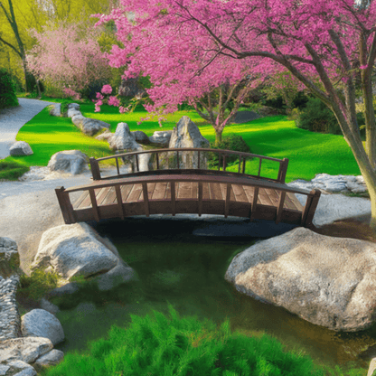 Japanese Wood Garden Bridge 8 ft.
