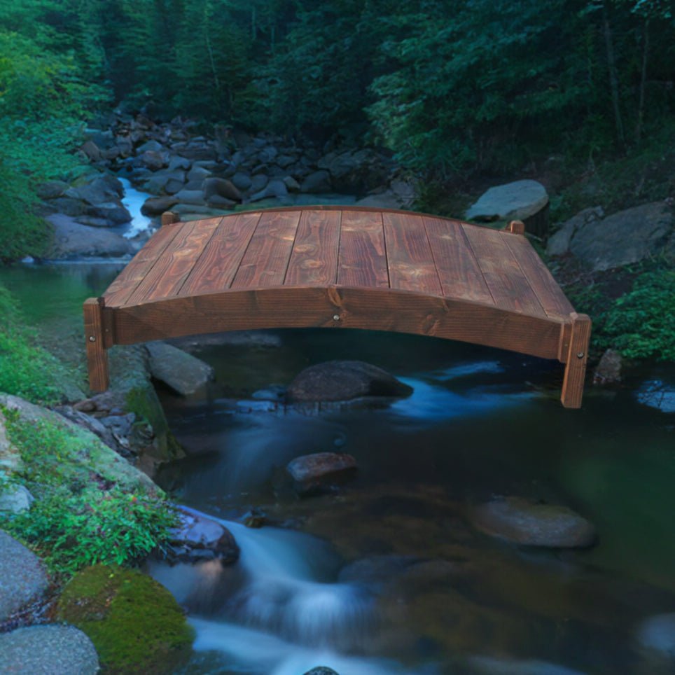 Japanese Zen Wood Garden Bridge 6 ft. x 4.5 ft.