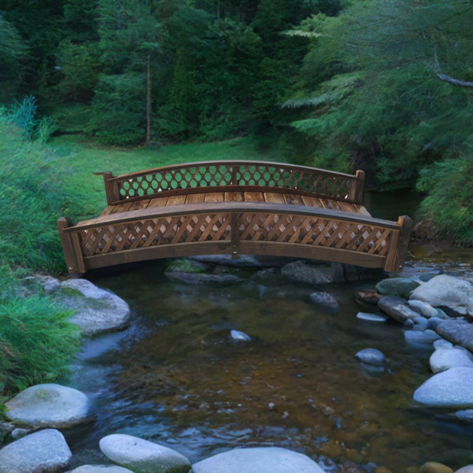 Butterfly Garden Bridge with Diamond Lattice Railings 6 ft.