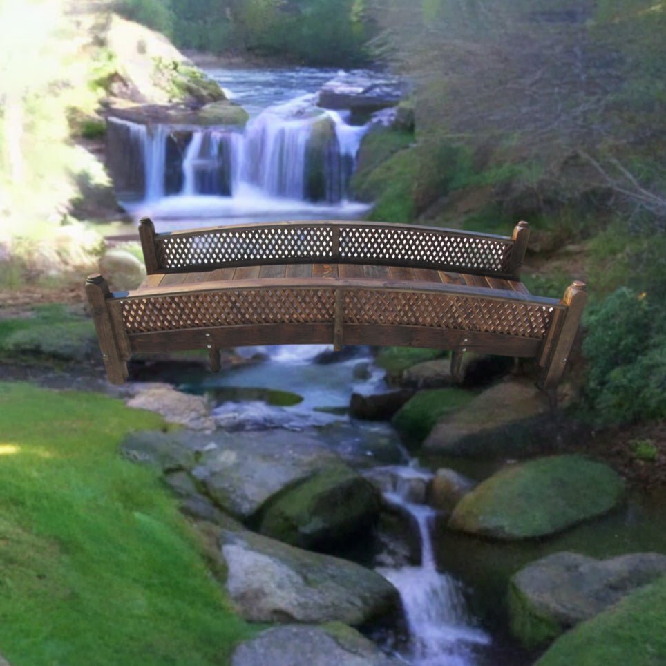 Butterfly Garden Bridge Medium Diamond Lattice Railings 12 ft.