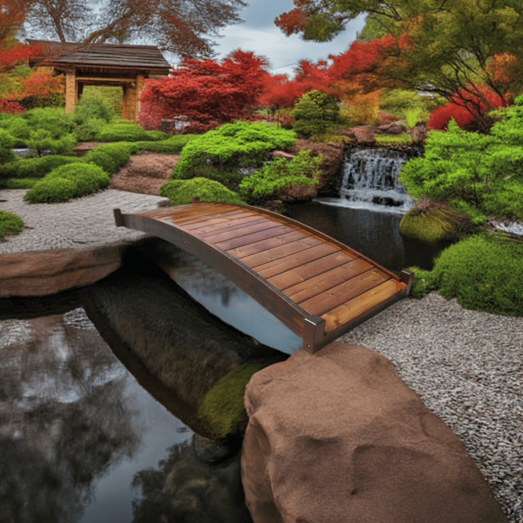 Zen Japanese Wood Garden Bridge 8 ft.