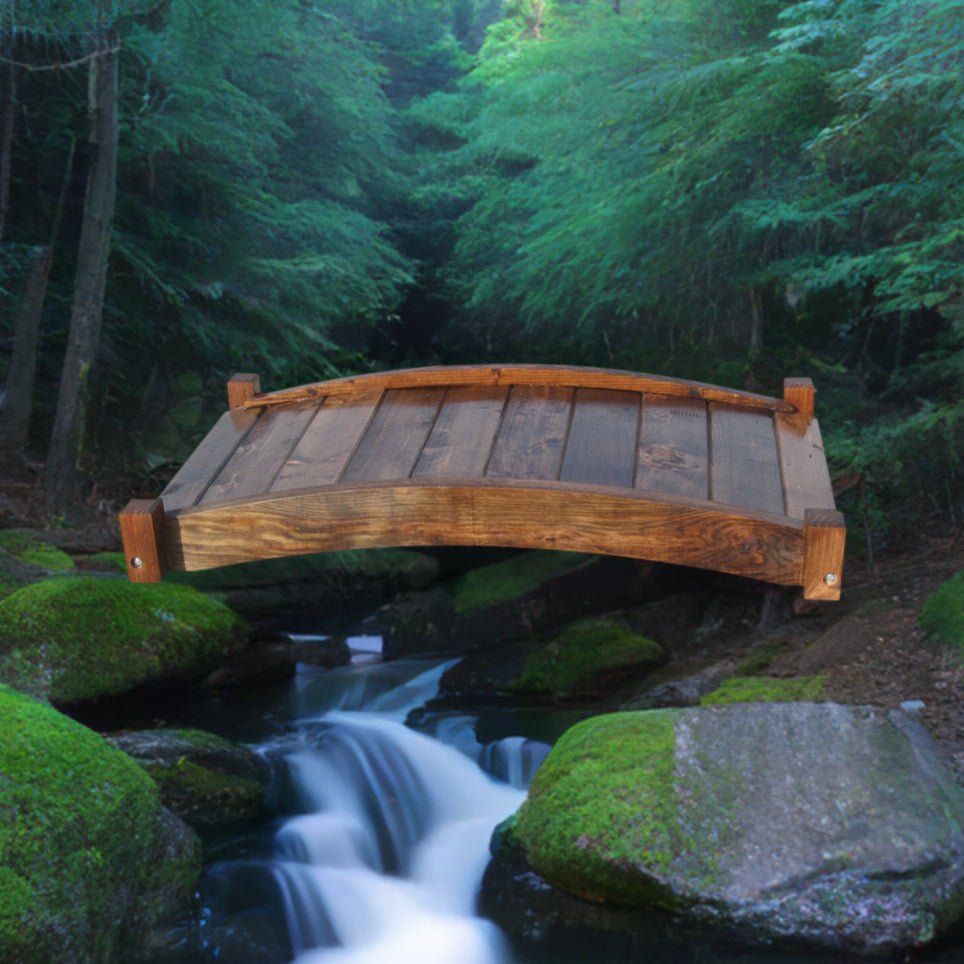 Japanese Zen Wooden Garden Bridge 4 ft.